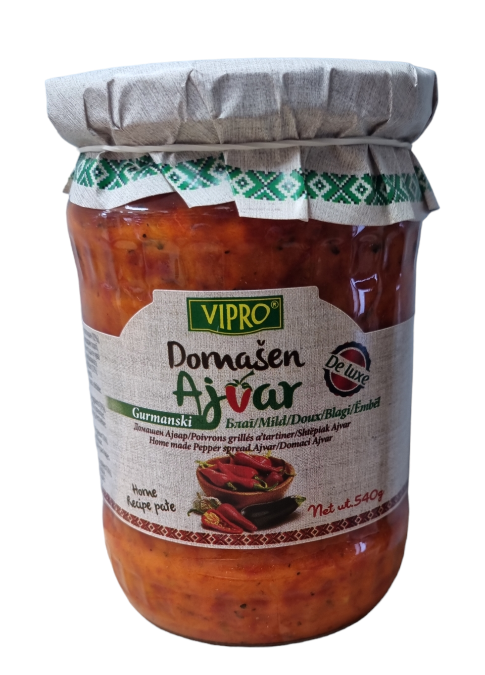 Vipro Ajvar De luxe mild 540g