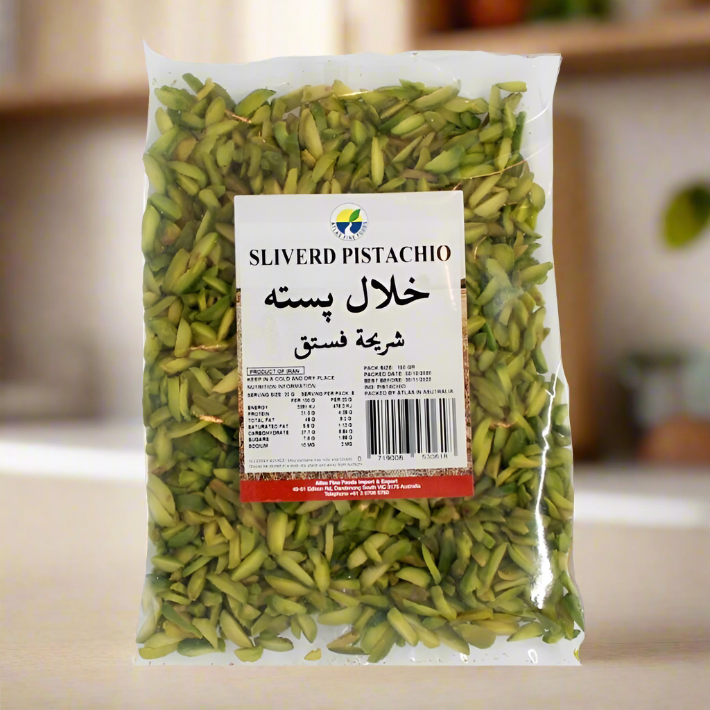 slivered pistachio 100g khalal pesteh